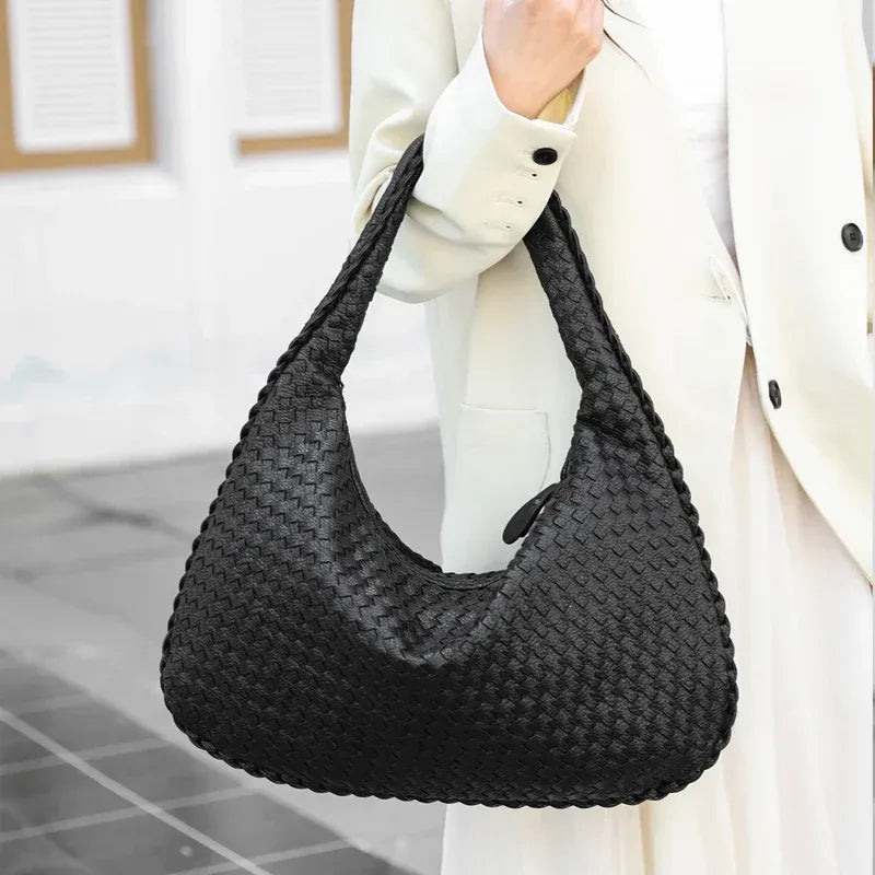 Bolsa de Ombro em Couro Trançado Élen