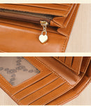 Carteira Feminina em Couro Genuíno Anti Furto