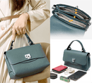 Bolsa Feminina Compacta de Couro Genuíno Femory