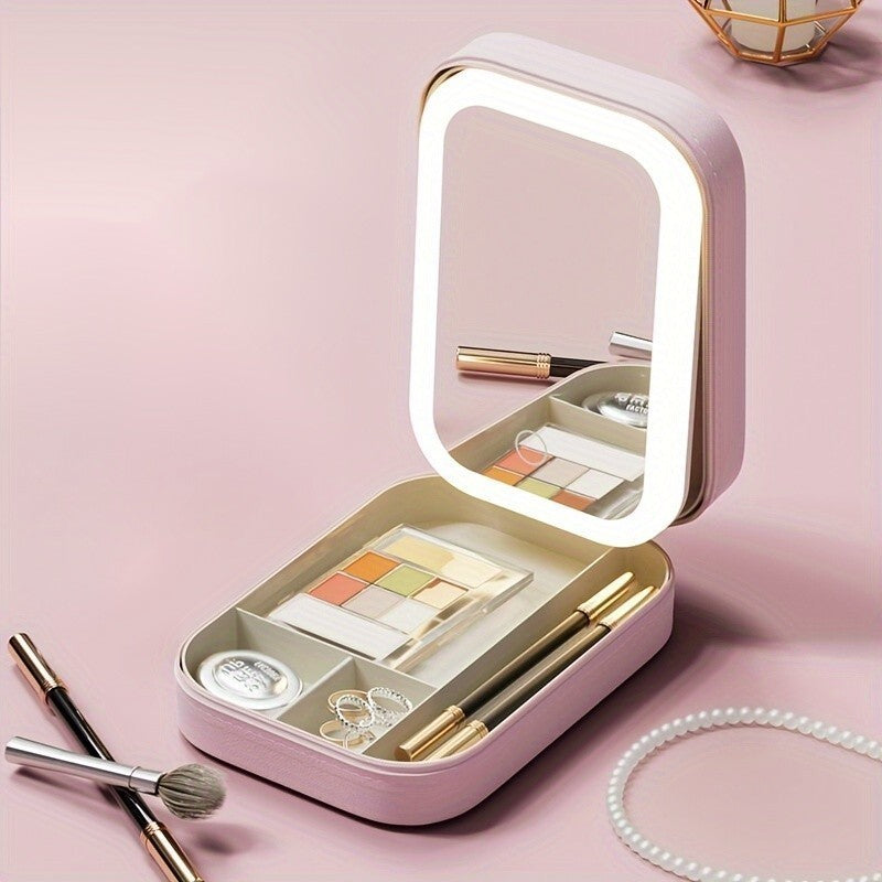 Estojo de Cosméticos e Maquiagens com Luz De LED com Espelho - Vision Elegance™
