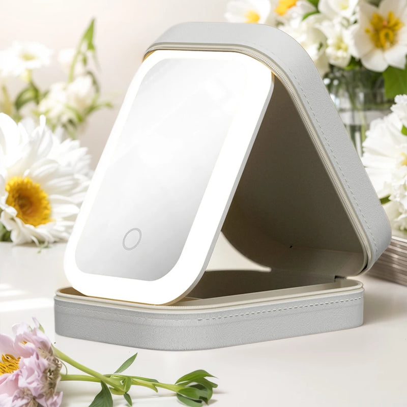 Estojo de Cosméticos e Maquiagens com Luz De LED com Espelho - Vision Elegance™