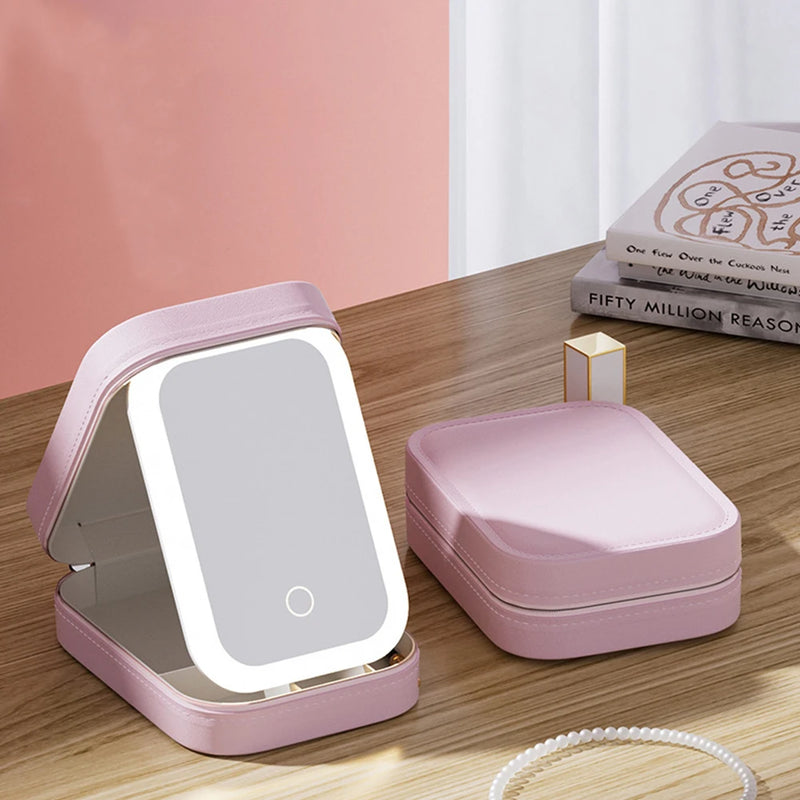 Estojo de Cosméticos e Maquiagens com Luz De LED com Espelho - Vision Elegance™