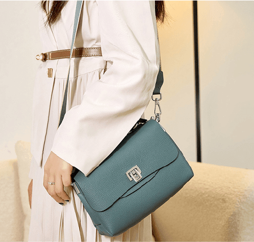 Bolsa Feminina Compacta de Couro Genuíno Femory