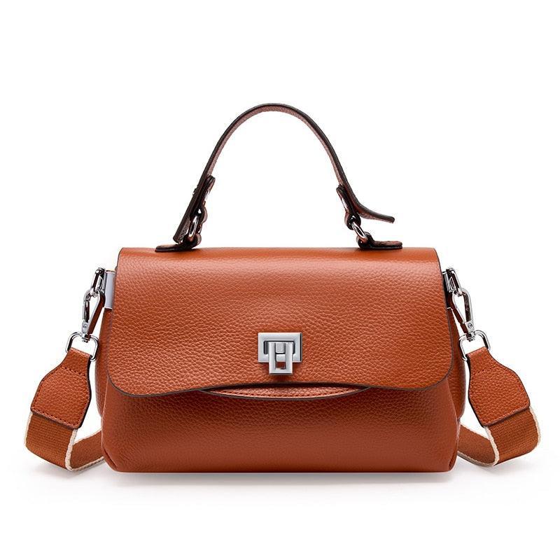 Bolsa Feminina Compacta de Couro Genuíno Femory