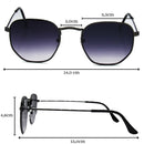 Óculos De Sol Hexagonal Preto